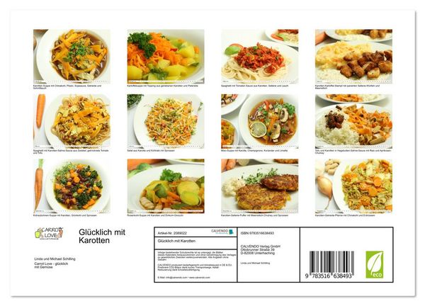 Produktbild: Gl&uuml;cklich mit Karotten (Wandkalender 2026 DIN A4 quer), CALVENDO Monatskalender