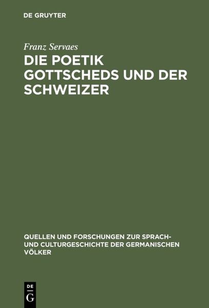 Produktbild: Die Poetik Gottscheds und der Schweizer