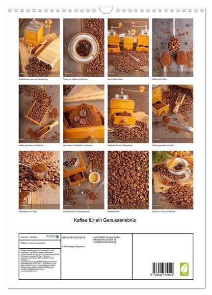 Produktbild: Kaffee f&uuml;r ein Genusserlebnis (Wandkalender 2026 DIN A3 hoch), CALVENDO Monatskalender