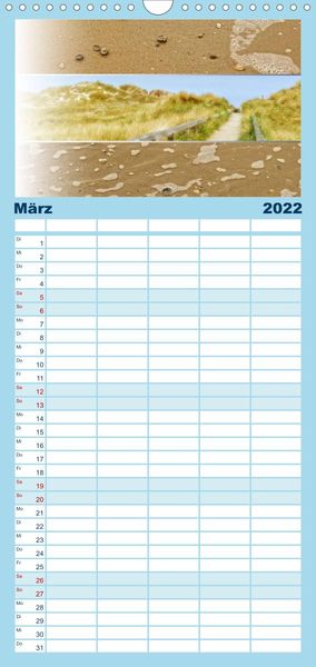 Produktbild: Familienplaner K&uuml;stenstreifen an der Nordsee (Wandkalender 2022 , 21 cm x 45 cm, hoch)