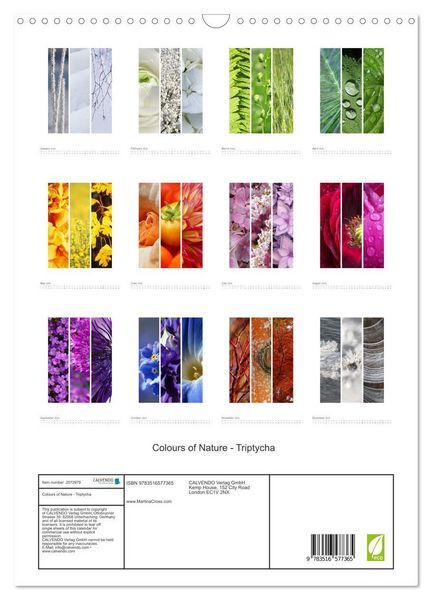Produktbild: Colours of Nature - Triptycha (Wall Calendar 2026 DIN A3 portrait), CALVENDO 12 Month Wall Calendar
