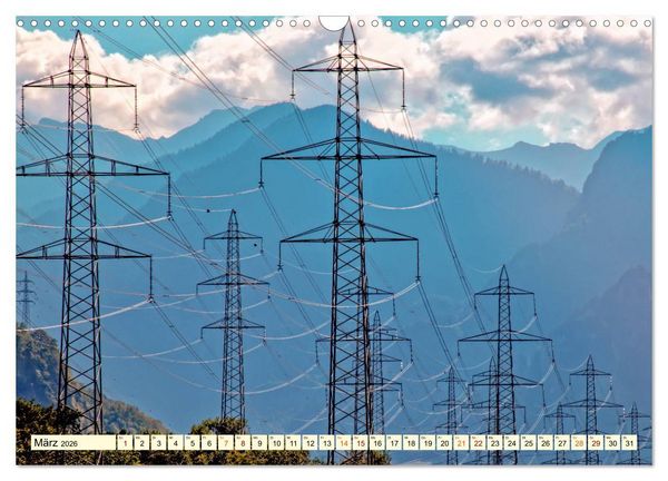 Produktbild: Strommasten - Wege des Stroms (Wandkalender 2026 DIN A3 quer), CALVENDO Monatskalender