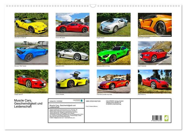 Produktbild: Muscle Cars, Geschwindigkeit und Leidenschaft (Wandkalender 2027 DIN A2 quer), CALVENDO Monatskalender