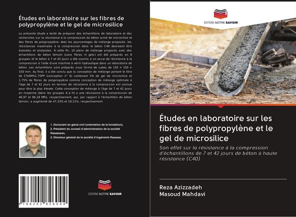 Produktbild: &Eacute;tudes en laboratoire sur les fibres de polypropyl&egrave;ne et le gel de microsilice