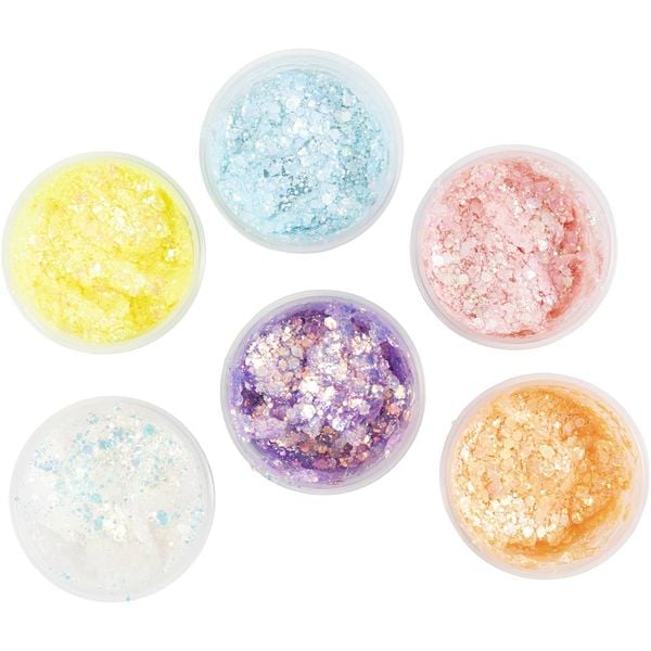 Produktbild: Creativ Company Glitter Clay, Pastellfarben, 6x20 ml