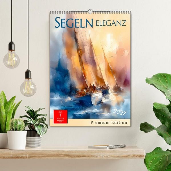Produktbild: Segeln - Eleganz (Wandkalender 2027 DIN A2 hoch), CALVENDO Monatskalender