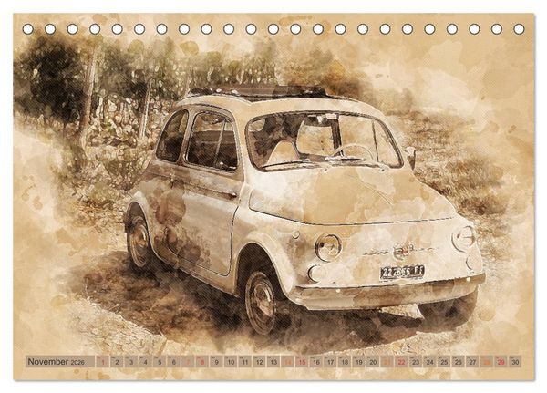 Produktbild: Kult-Autos, Nuova 500 (Tischkalender 2026 DIN A5 quer), CALVENDO Monatskalender
