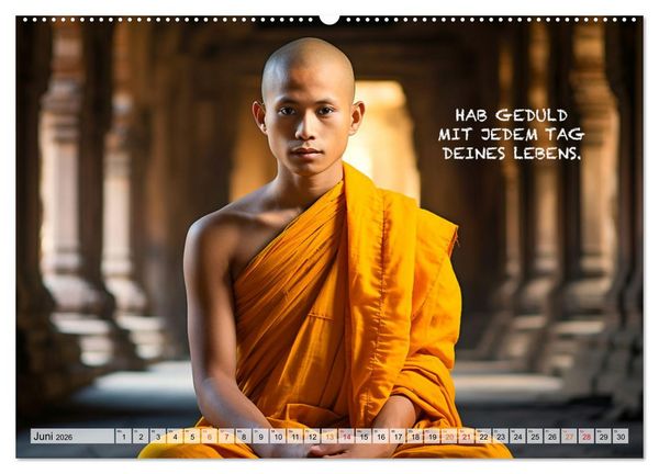 Produktbild: Buddhistische Spr&uuml;che (hochwertiger Premium Wandkalender 2026 DIN A2 quer), Kunstdruck in Hochglanz