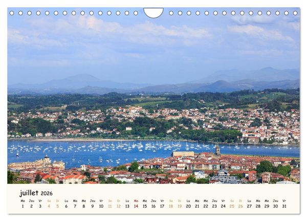 Produktbild: Entre monts et vagues - Une ann&eacute;e au Pays Basque (Calendrier mural 2026 DIN A4 vertical), CALVENDO calendrier mensuel