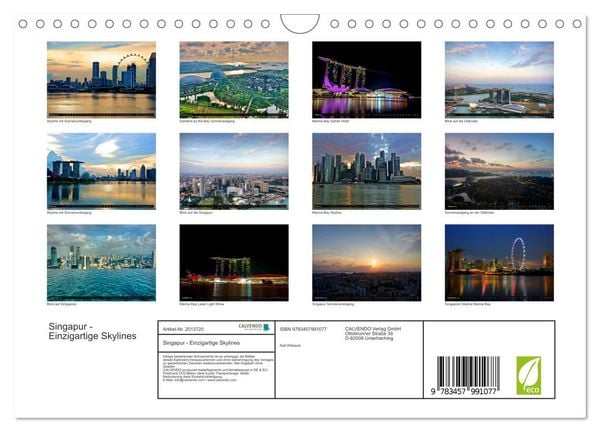 Produktbild: Singapur - Einzigartige Skylines (Wandkalender 2026 DIN A4 quer), CALVENDO Monatskalender