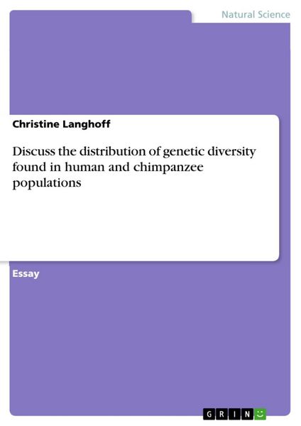 Produktbild: Discuss the distribution of genetic diversity found in human and chimpanzee populations