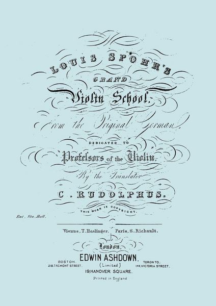 Produktbild: Louis Spohr's Grand Violin School. (Facsimile reprint from c.1890 edition).