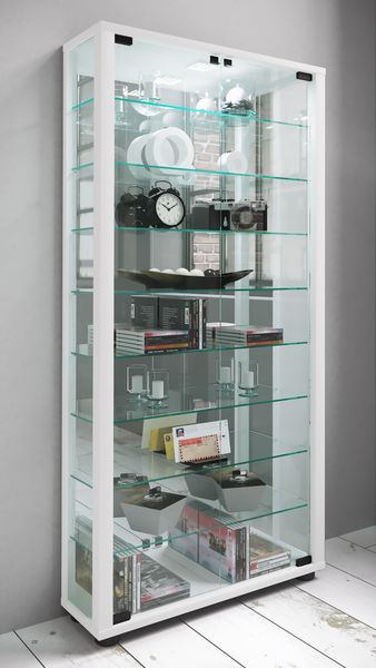 Produktbild: Glas Stand Vitrine Sammelvitrine Lumo Maxi Spiegel