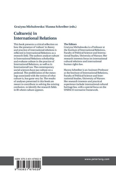 Produktbild: Culture(s) in International Relations