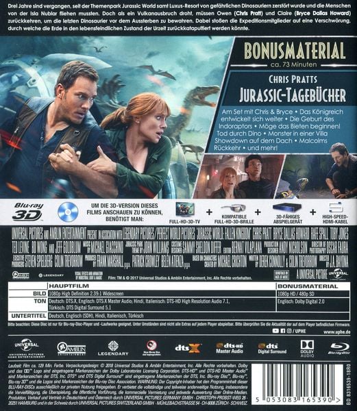 Produktbild: Jurassic World: Das gefallene Königreich (+ Blu-ray 2D)
