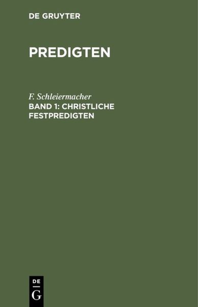 Produktbild: Christliche Festpredigten, Band 1