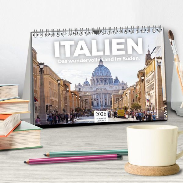 Produktbild: Italien - Das wundervolle Land im S&uuml;den. (Tischkalender 2026 DIN A5 quer), CALVENDO Monatskalender