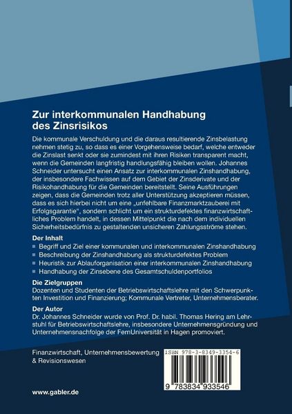 Produktbild: Zur interkommunalen Handhabung des Zinsrisikos