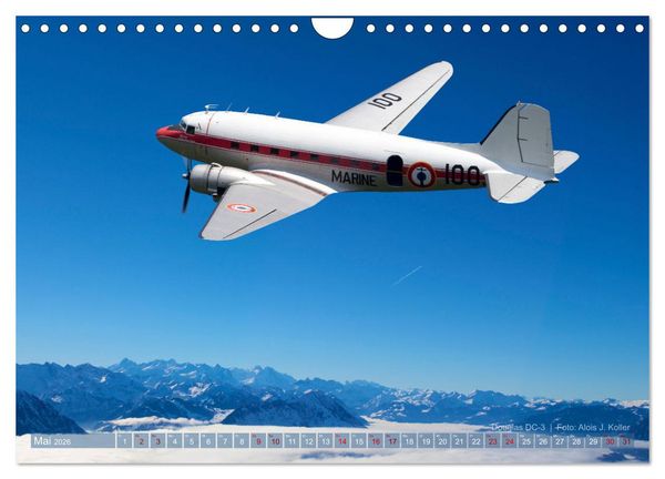 Produktbild: Historische Propellerflugzeuge 2026 (Wandkalender 2026 DIN A4 quer), CALVENDO Monatskalender