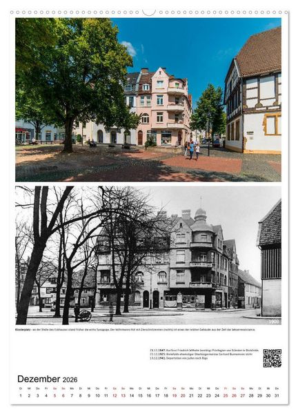Produktbild: Bielefelder Fotomotive heute und damals mit historischen Ereignissen (Wandkalender 2026 DIN A2 hoch), CALVENDO Monatskalender