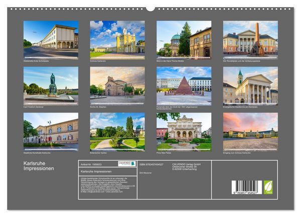 Produktbild: Karlsruhe Impressionen (hochwertiger Premium Wandkalender 2026 DIN A2 quer), Kunstdruck in Hochglanz