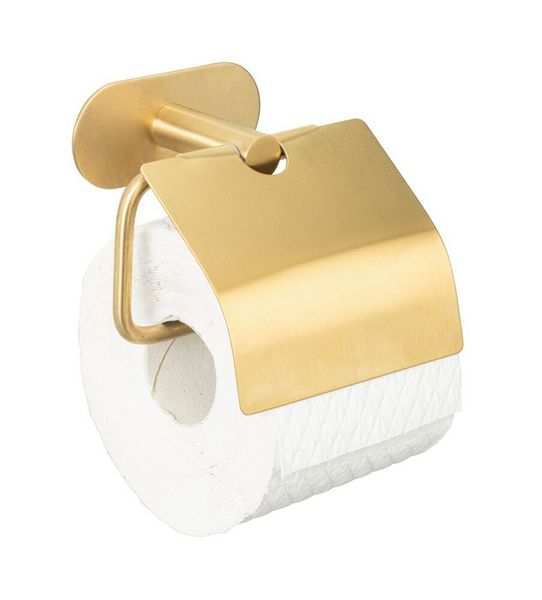 Produktbild: Turbo-Loc&reg; Toilettenpapierhalter mit Deckel Mod. Orea Gold Matt, Befestigen ohne bohren