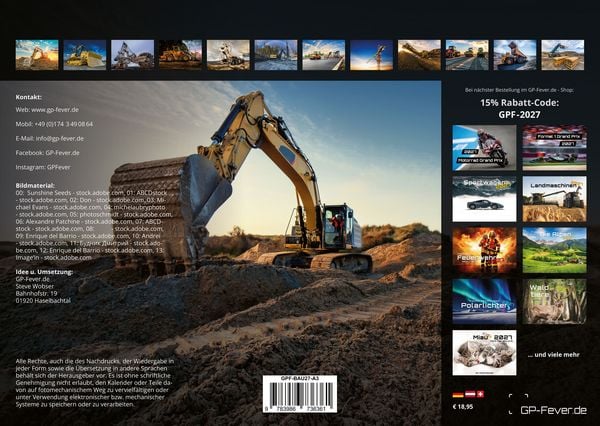 Produktbild: Baumaschinen - gigantische Bauhelfer - 2027 - Kalender DIN A3