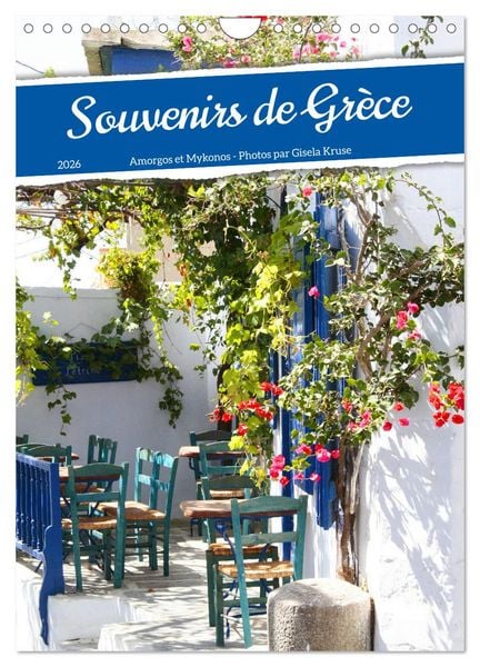 Souvenirs de Grèce (Calendrier mural 2026 DIN A4 horizontal), CALVENDO calendrier mensuel