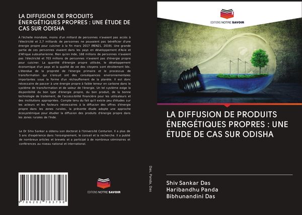 Produktbild: LA DIFFUSION DE PRODUITS &Eacute;NERG&Eacute;TIQUES PROPRES : UNE &Eacute;TUDE DE CAS SUR ODISHA