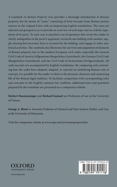 Produktbild: A Casebook on Roman Property Law