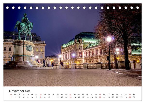 Produktbild: Wien nach Sonnenuntergang (Tischkalender 2026 DIN A5 quer), CALVENDO Monatskalender
