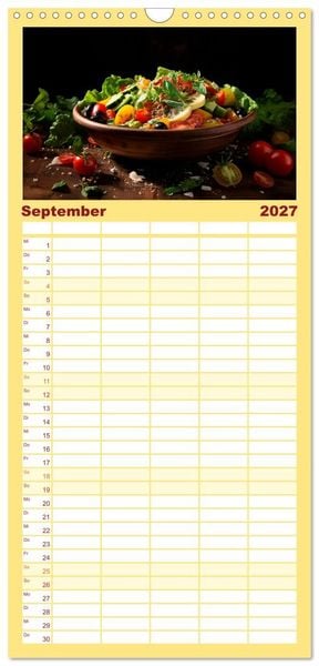 Produktbild: Familienplaner 2027 - Fastfood &Auml;sthetik mit 5 Spalten (Wandkalender, 21 x 45 cm) CALVENDO
