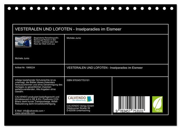 Produktbild: VESTERALEN UND LOFOTEN - Inselparadies im Eismeer (Tischkalender 2026 DIN A5 quer), CALVENDO Monatskalender