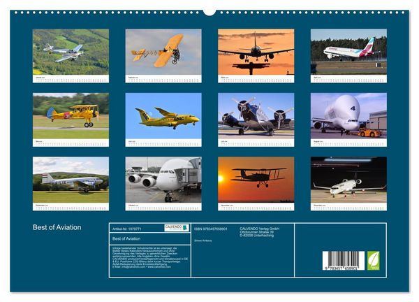 Produktbild: Best of Aviation (hochwertiger Premium Wandkalender 2026 DIN A2 quer), Kunstdruck in Hochglanz