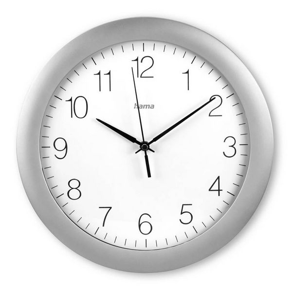 Produktbild: Hama 00185872 Funk Wanduhr 30cm x 300mm x 300mm x 52mm Silber