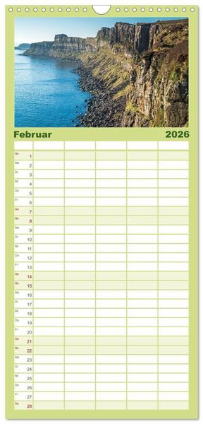 Produktbild: Familienplaner 2026 - Raue Sch&ouml;nheit - Isle of Skye mit 5 Spalten (Wandkalender, 21 x 45 cm) CALVENDO