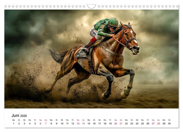 Produktbild: Pferderennen (Wandkalender 2026 DIN A3 quer), CALVENDO Monatskalender