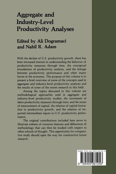 Produktbild: Aggregate and Industry-Level Productivity Analyses