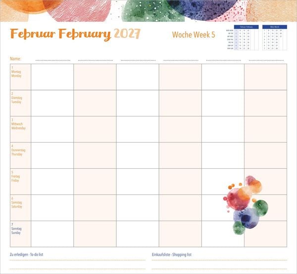 Produktbild: Familienwochenkalender Dots 2027