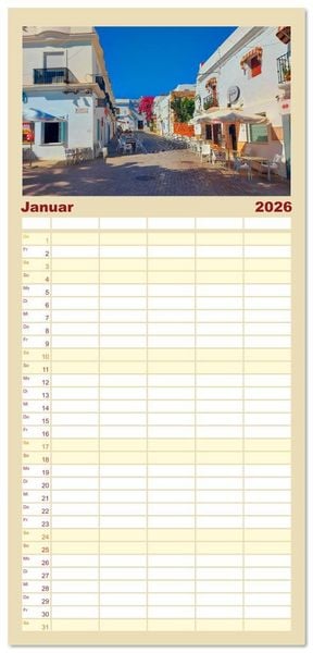 Produktbild: Familienplaner 2026 - Andaluc&iacute;a - Buenos D&iacute;as mit 5 Spalten (Wandkalender, 21 x 45 cm) CALVENDO