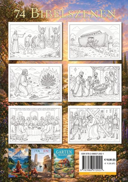 Produktbild: Bibel Malbuch f&uuml;r Kinder ab 8 Jahren und Erwachsene mit 74 wundersch&ouml;nen Ausmalmotiven aus dem Alten und Neuen Testament