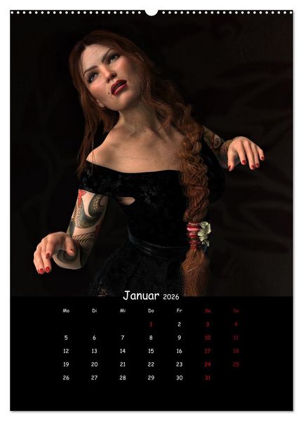 Produktbild: Portraits von t&auml;towierten Frauen (Wandkalender 2026 DIN A2 hoch), CALVENDO Monatskalender