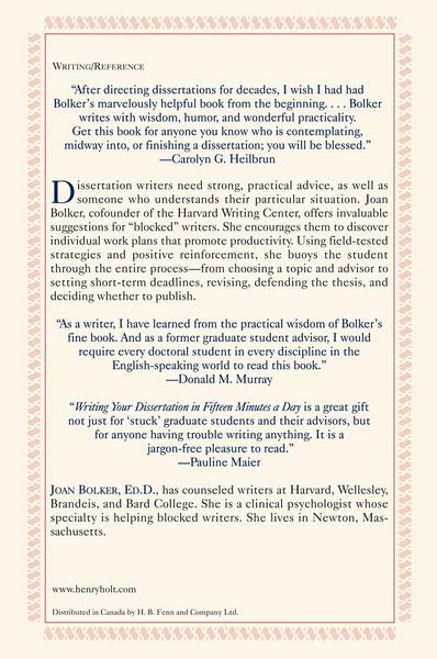 Produktbild: Writing Your Dissertation in Fifteen Minutes a Day