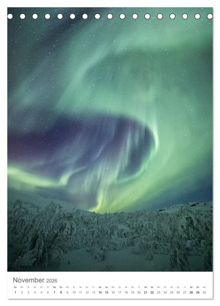 Produktbild: Nordlichter &ndash; Farbenspiel der Nacht (Tischkalender 2026 DIN A5 hoch), CALVENDO Monatskalender