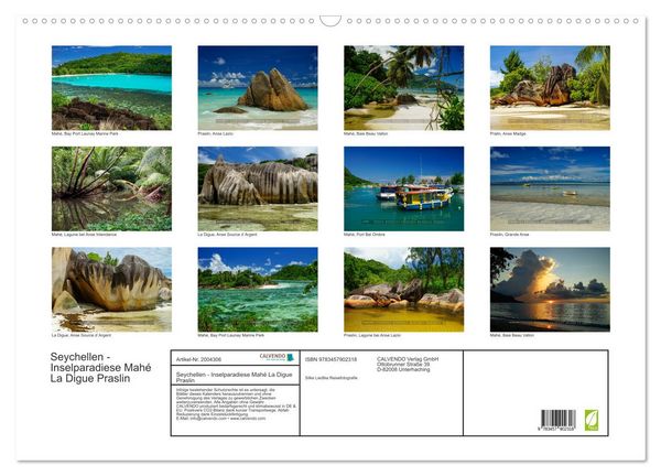 Produktbild: Seychellen - Inselparadiese Mah&eacute; La Digue Praslin (Wandkalender 2026 DIN A2 quer), CALVENDO Monatskalender