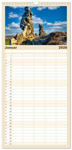 Produktbild: Familienplaner 2026 - Fotospots in Deutschland mit 5 Spalten (Wandkalender, 21 x 45 cm) CALVENDO