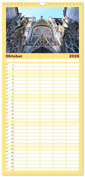 Produktbild: Familienplaner 2026 - Lieblingsland Frankreich mit 5 Spalten (Wandkalender, 21 x 45 cm) CALVENDO