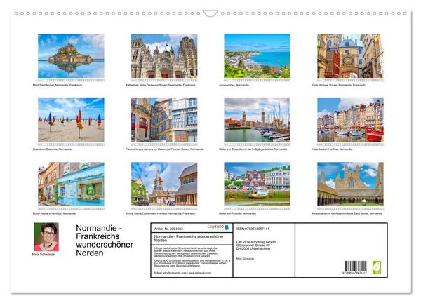 Produktbild: Normandie - Frankreichs wundersch&ouml;ner Norden (Wandkalender 2026 DIN A2 quer), CALVENDO Monatskalender