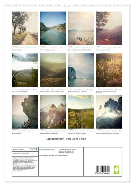 Produktbild: Landschaften, von Licht erf&uuml;llt (hochwertiger Premium Wandkalender 2026 DIN A2 hoch), Kunstdruck in Hochglanz