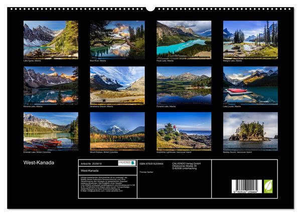 Produktbild: West-Kanada (hochwertiger Premium Wandkalender 2026 DIN A2 quer), Kunstdruck in Hochglanz